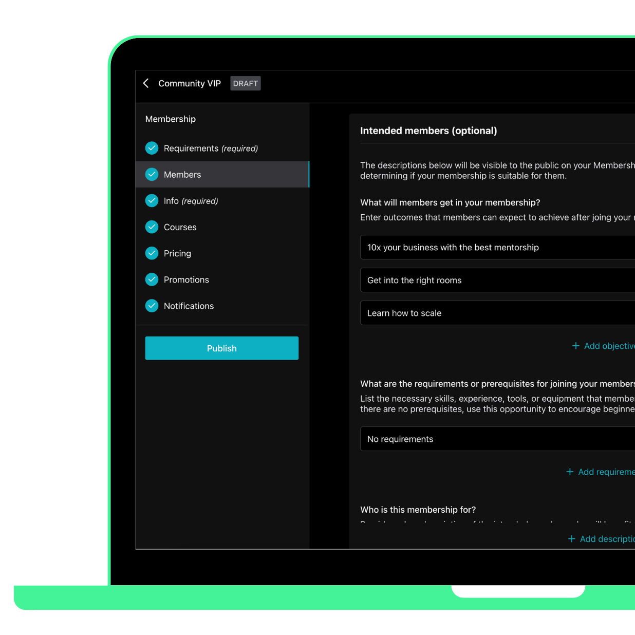 Create memberships